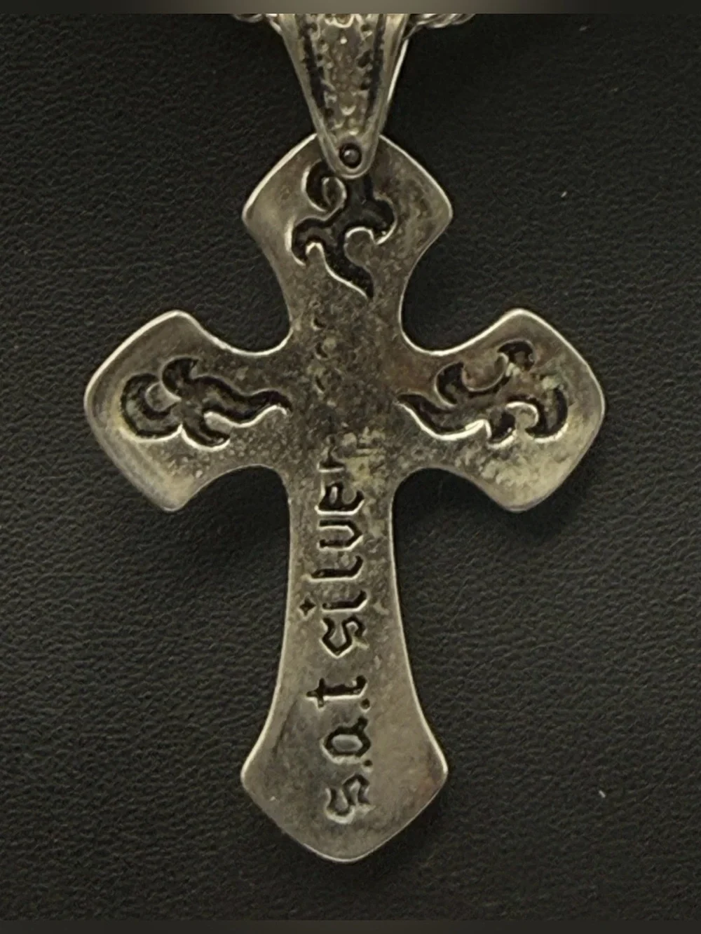 Barse Jewelry Silver Cross Biker Pendant on 30